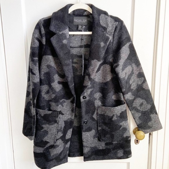Rachel Zoe | Boyfriend Camo Wool Blazer XS NWT - Picture 2 of 5